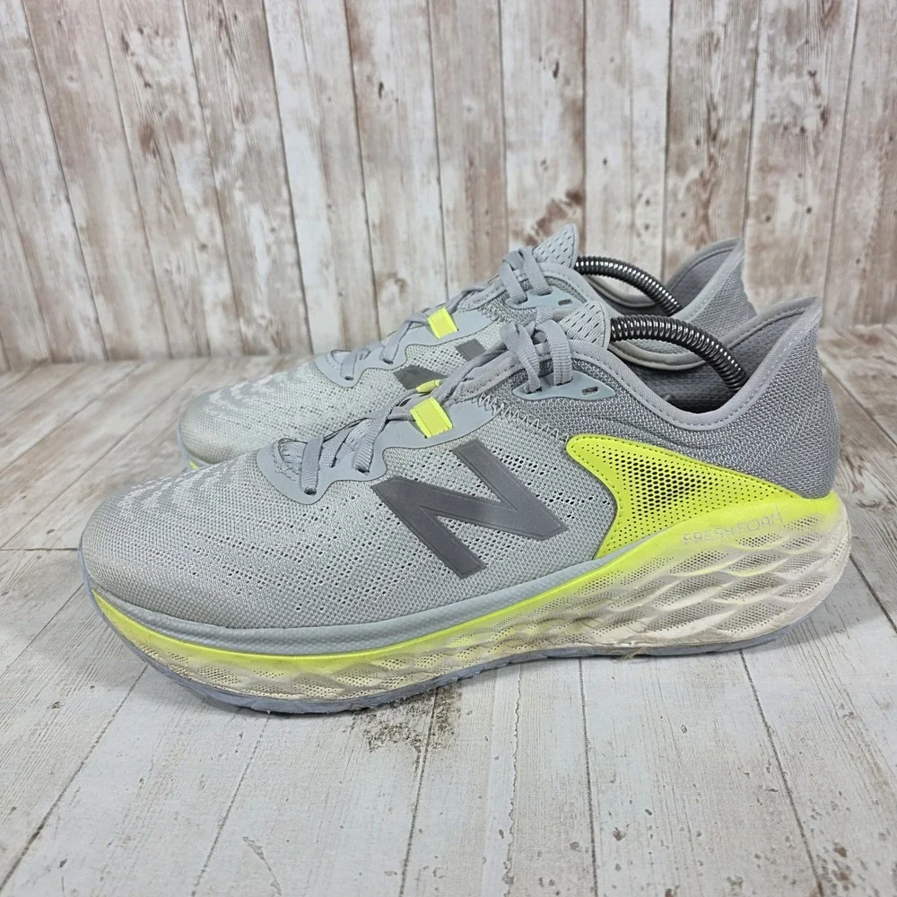 New Balance Fresh Foam More v2 Grey Neon Yellow Running Shoes WMORGY2 Womens 12